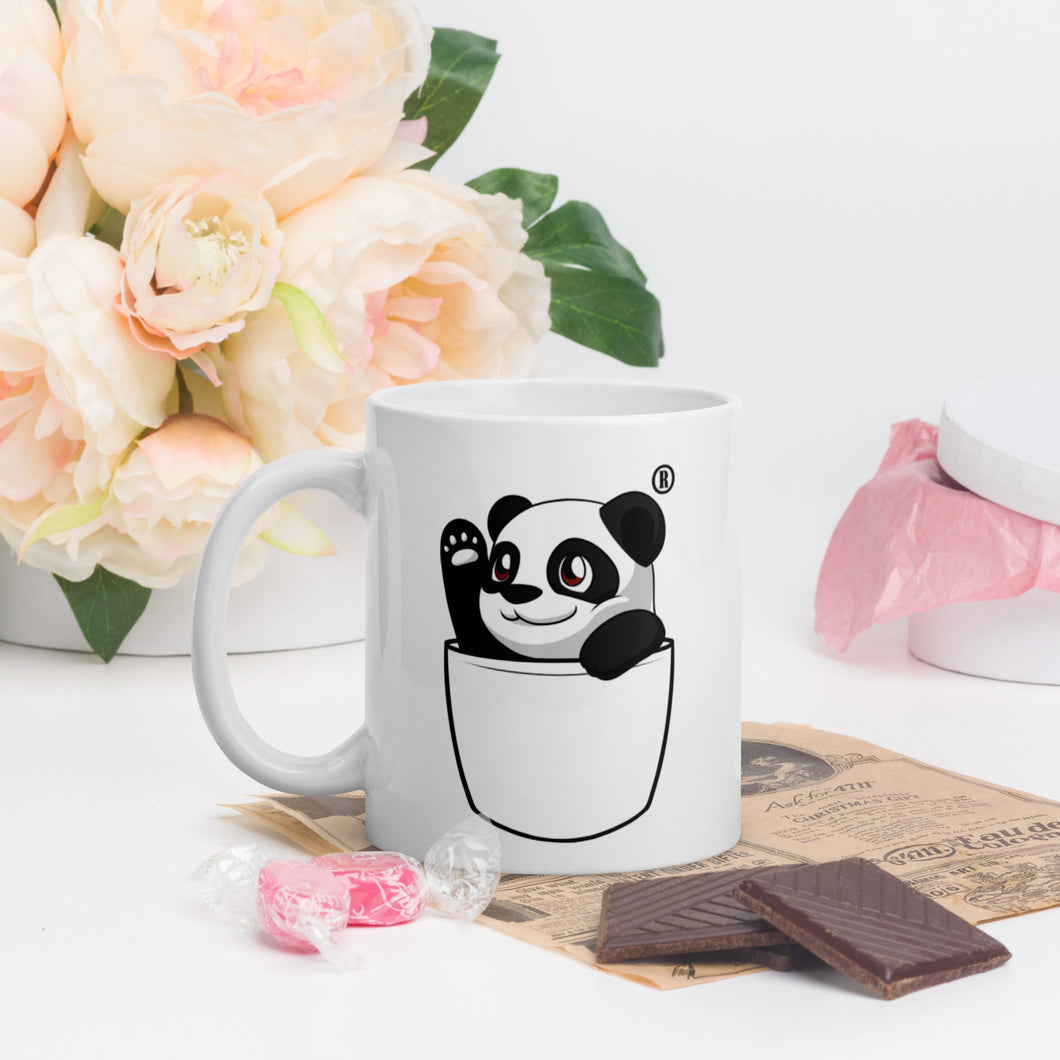 PANGAEAPANGA® White glossy mug with PANGAEAPANGA registered Trademark logo STYLE 2